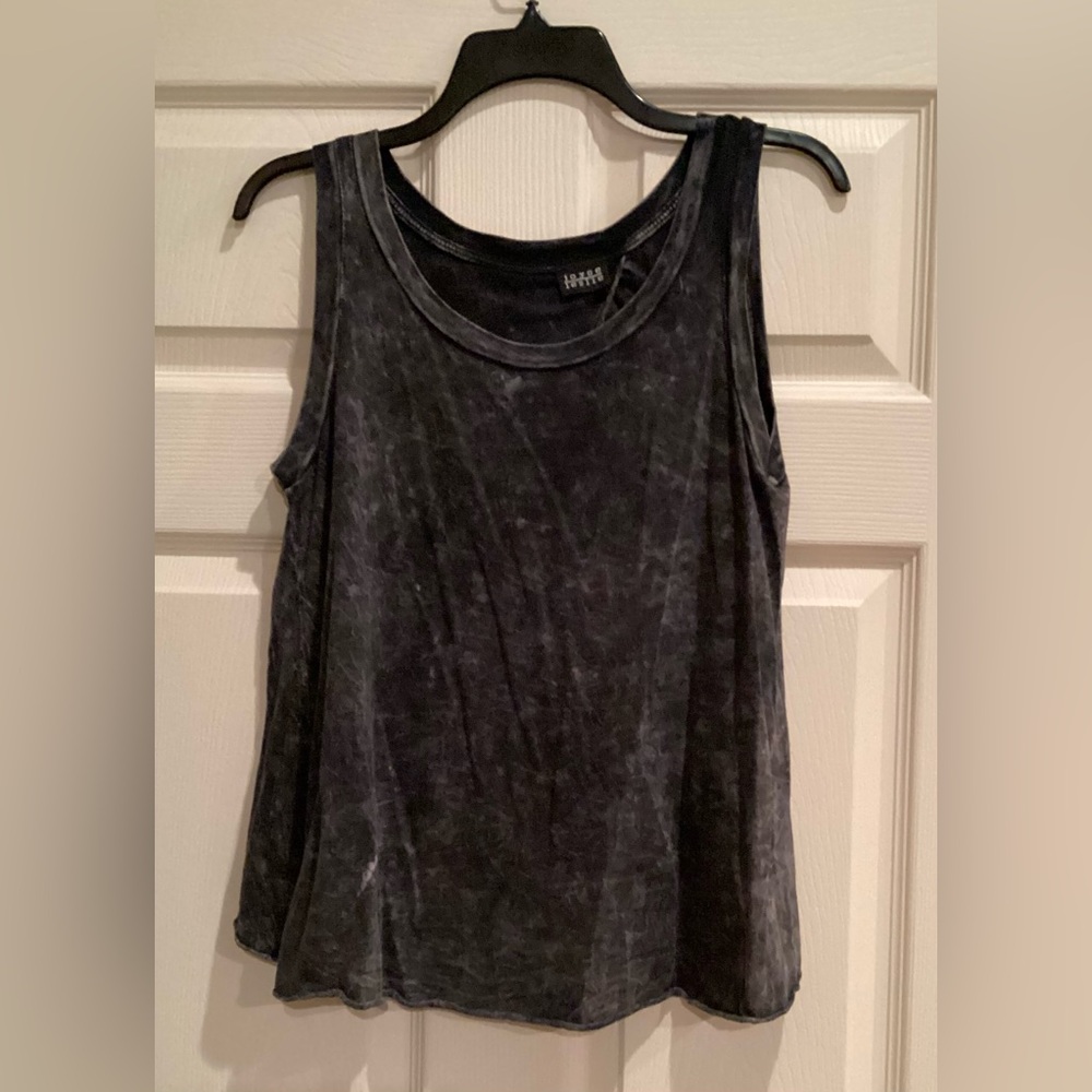Y2K Joyce Leslie Washed Black Sleeveless Tank Top. Size Small